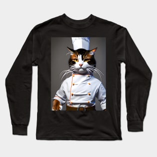 Chef Cat - Modern Digital Art Long Sleeve T-Shirt